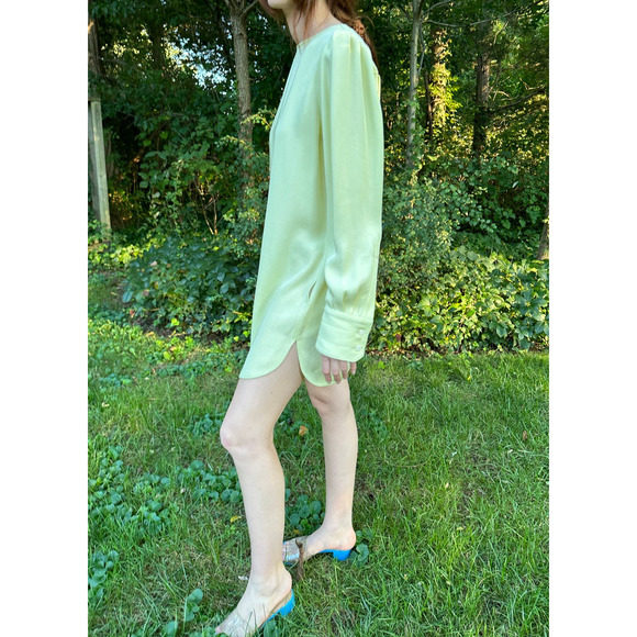 Maria McManus Size 2 Gathered Shoulder Mini Dress Lemon Ice Long Sleeve NWT $990 - Picture 11 of 16